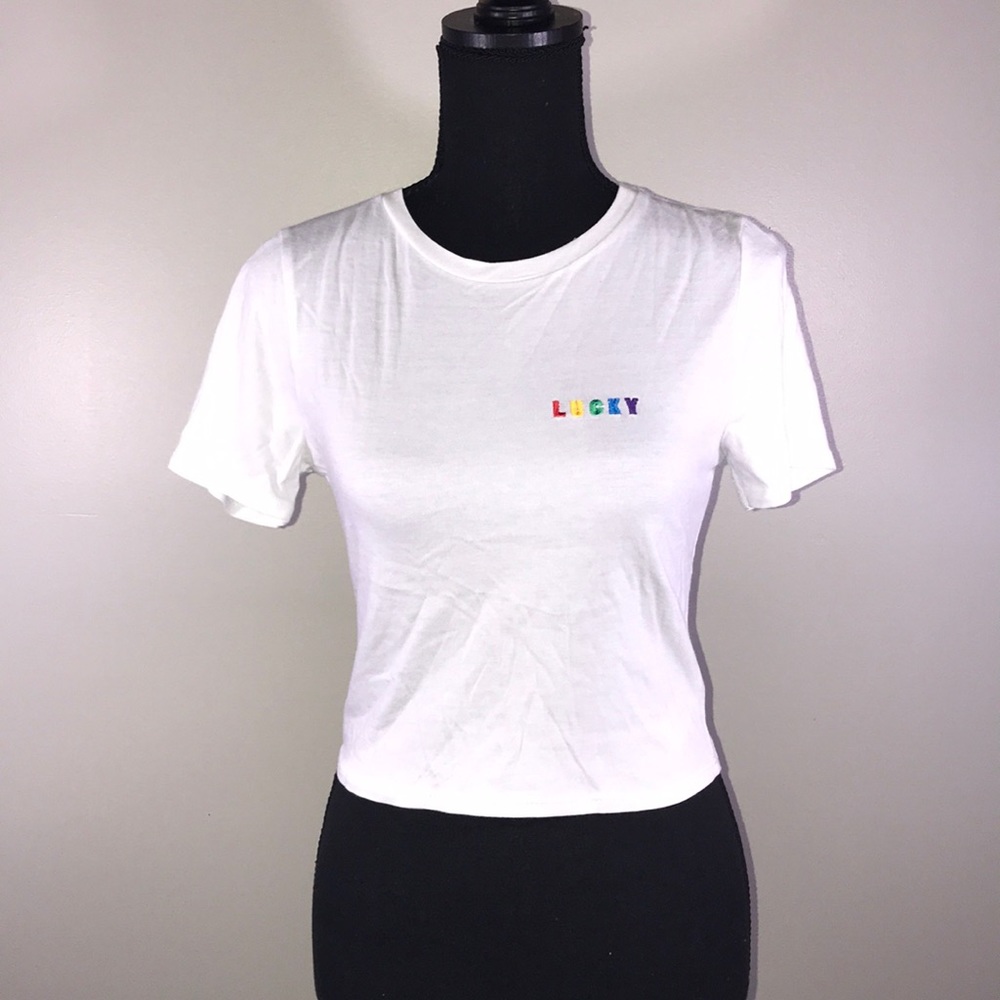 NWT white crop top